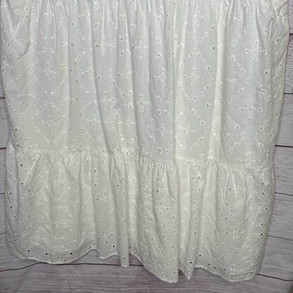 Knox Rose Short Sleeve White Eyelet Loose Relaxed Fit Vacation Dress XXL New - Picture 5 of 9